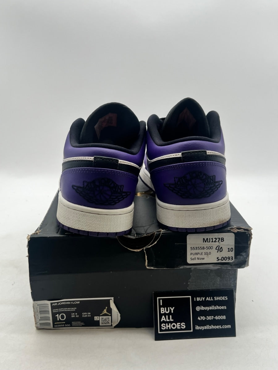 Jordan 1 Low Court Purple White 10 (Moderately Worn Pre-Owned) - Image 3