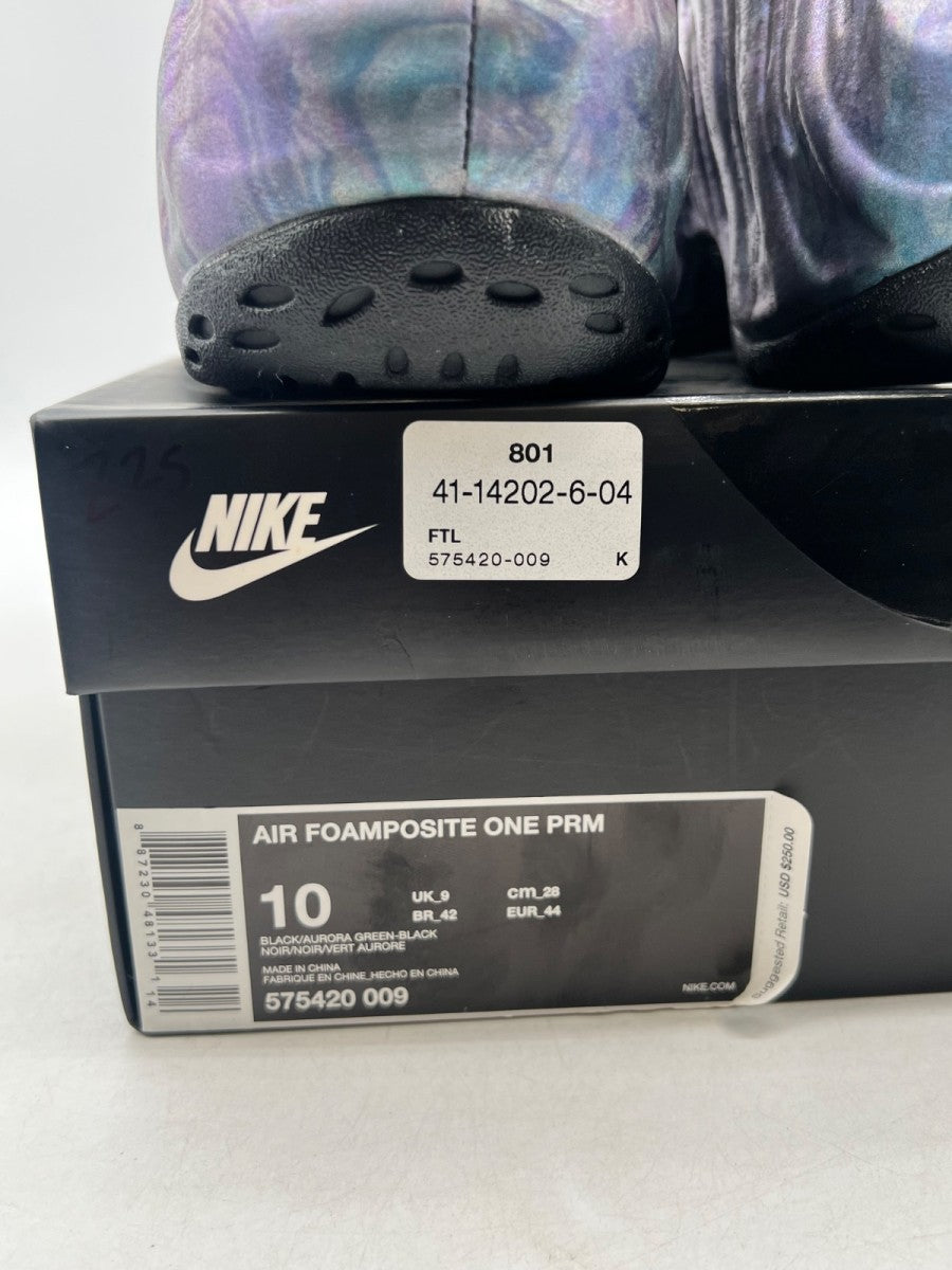 Nike Air Foamposite One Abalone 10 (Lightly Worn Pre-Owned)NikeBlack/Aurora Green-Black-Aurora Green - Image 6