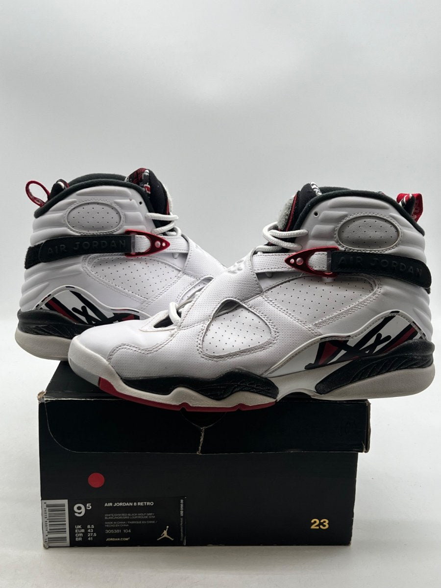 Jordan 8 Retro Alternate 9.5 (Moderately Worn Pre-Owned)JordanWhite/Gym Red-Black-Wolf Grey - Image 1