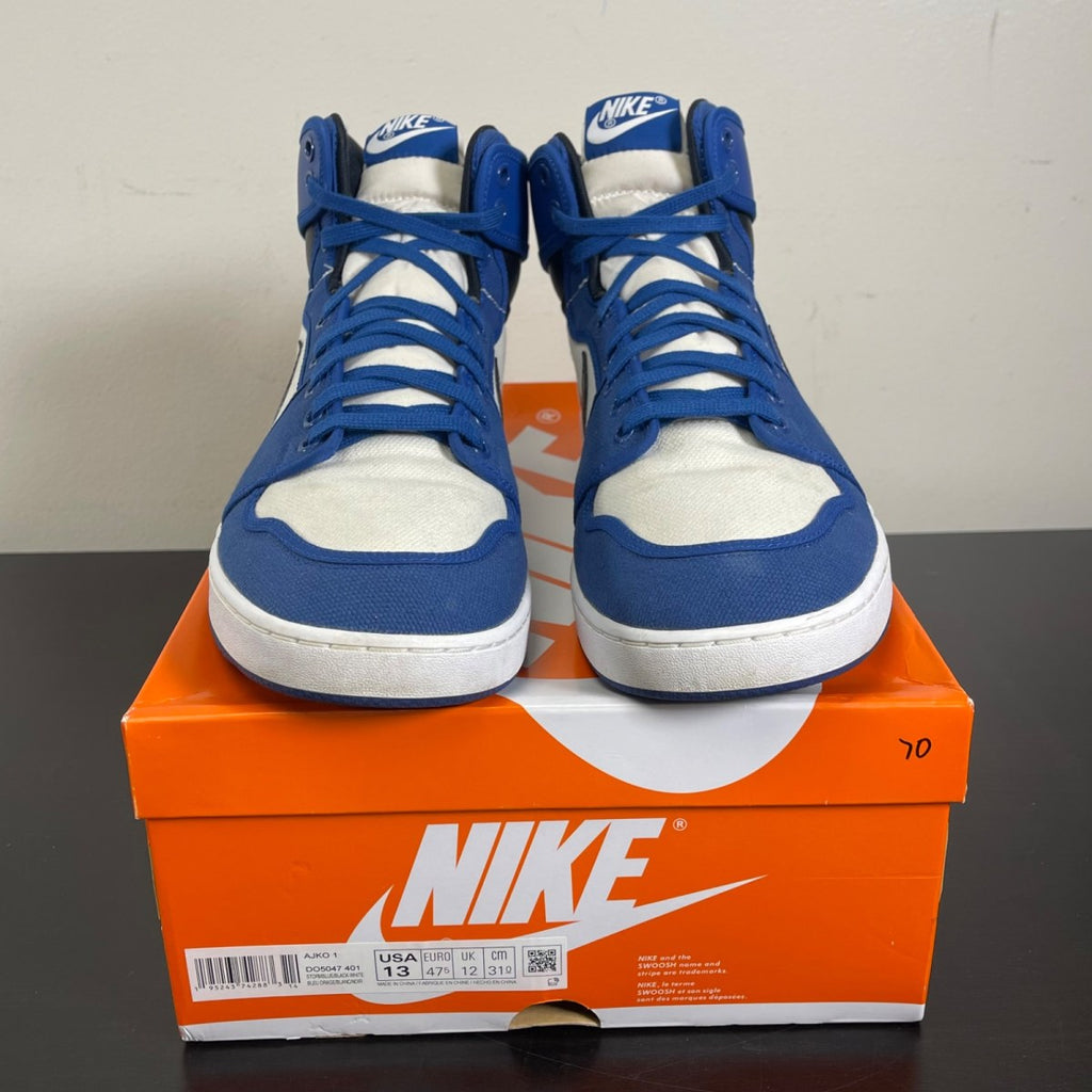Jordan 1 Retro AJKO Storm Blue 13 (Moderately Worn Pre-Owned)JordanStorm Blue/White-Black - Image 2