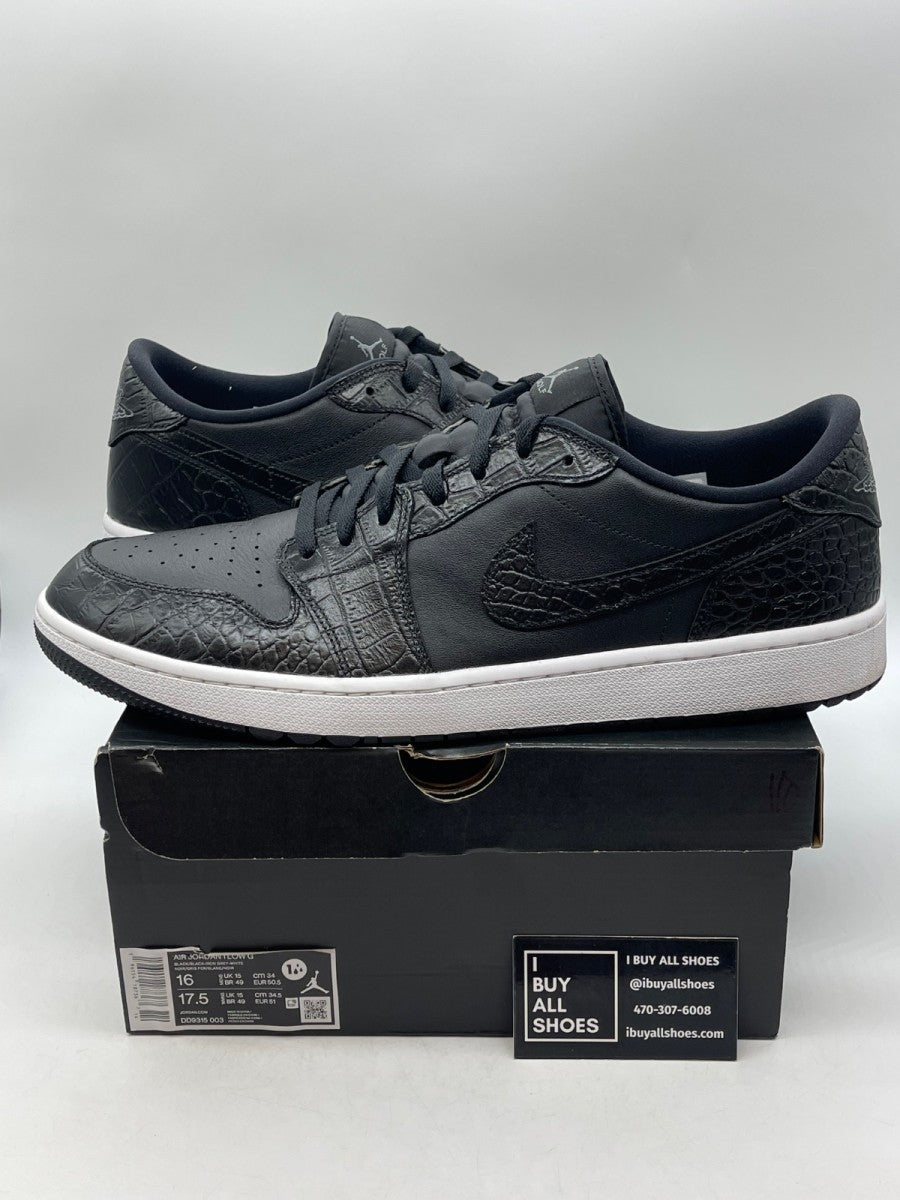 Air Jordan 1 Low Golf 'Black Crocodile' 16 (Moderately Worn Pre-Owned) - Image 1