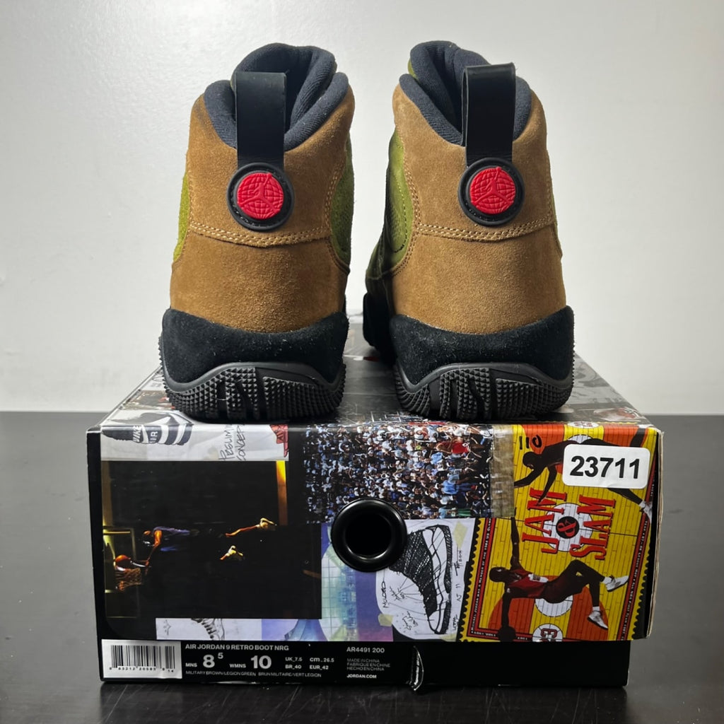 Jordan 9 Retro Boot NRG Military Brown 8.5 (Lightly Worn Pre-Owned)JordanMilitary Brown/Legion Green-University Red-Black - Image 4