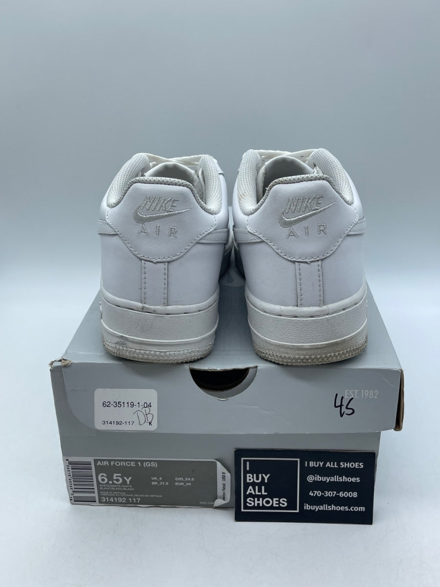 Nike Air Force 1 Low White (GS) 6.5Y (Moderately Worn Pre-Owned) - Image 3