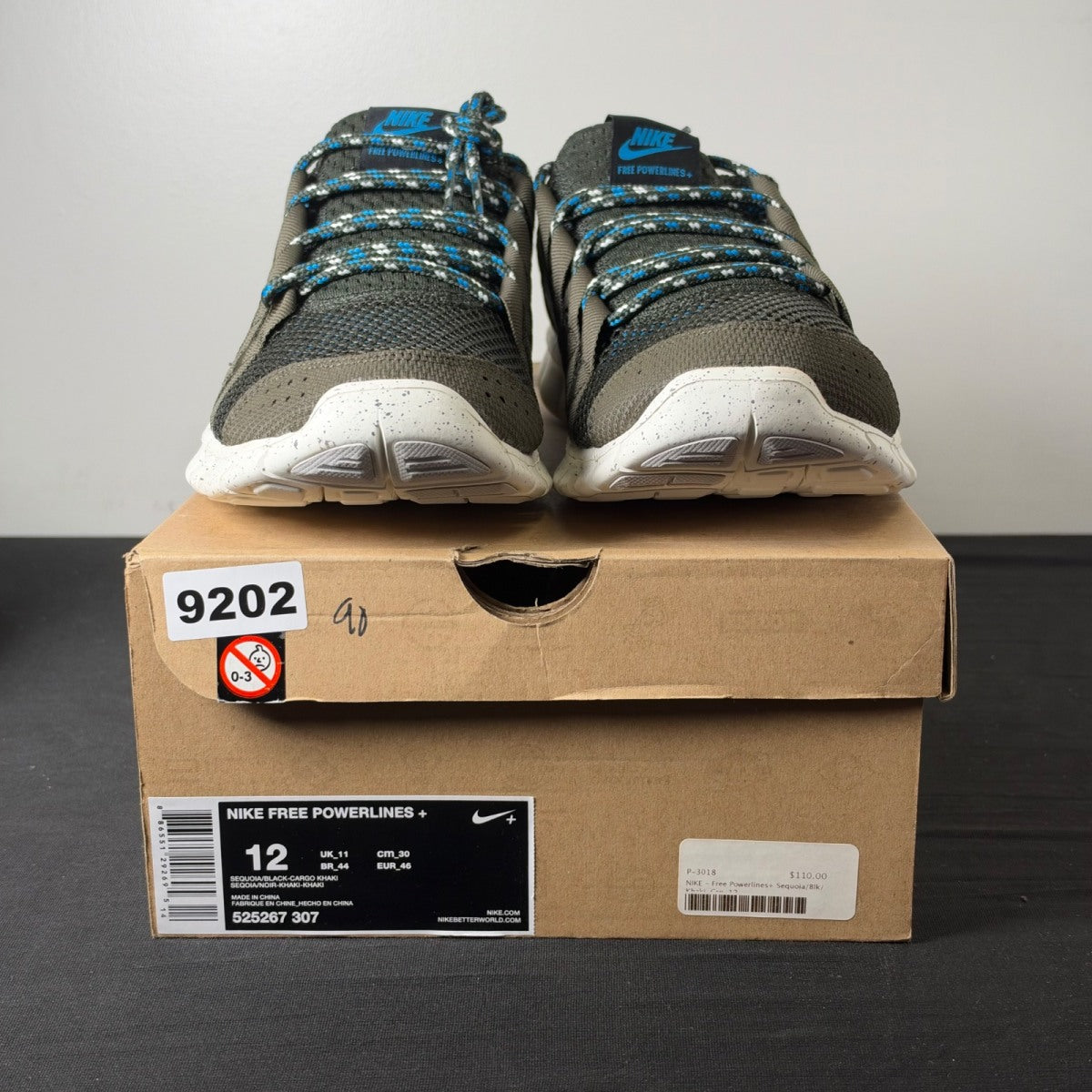 Nike Free Powerlines Black-Cargo Khaki (Size 12) - Image 2