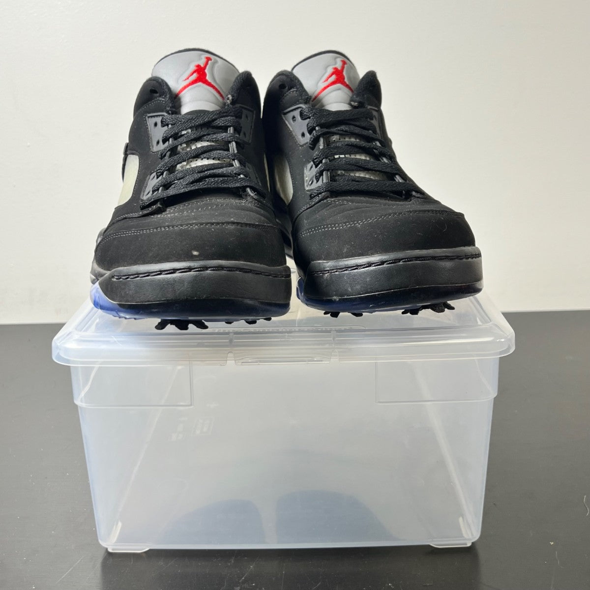 Air Jordan 5 Retro Low Golf Black Metallic 11 (Moderately Worn Pre-Owned)JordanBlack/Metallic Silver-Fire Red - Image 2