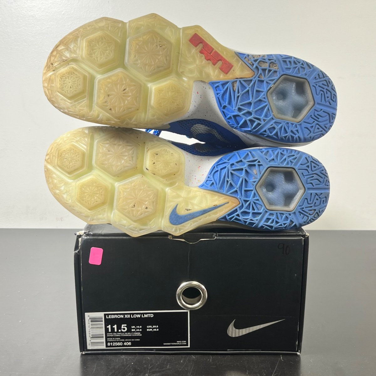 Nike LeBron 12 Low Hyper Cobalt 11.5 (Lightly Worn Pre-Owned)NikeHyper Cobalt/Metallic Silver-Light Crimson - Image 6