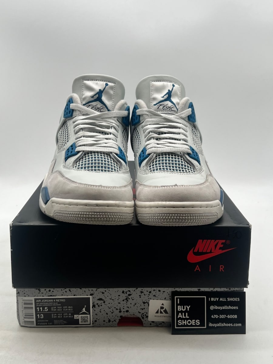 Jordan 4 Retro Military Blue (2024) 11.5 (Moderately Worn Pre-Owned) - Image 2