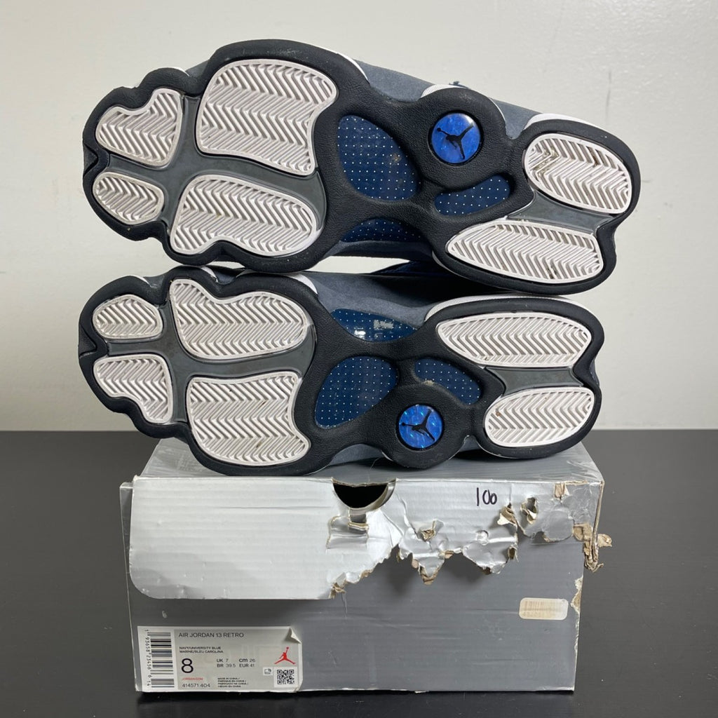 Jordan 13 Retro Flint (2020) 8 (Moderately Worn Pre-Owned)JordanNavy/Flint Grey-White-University Blue - Image 5