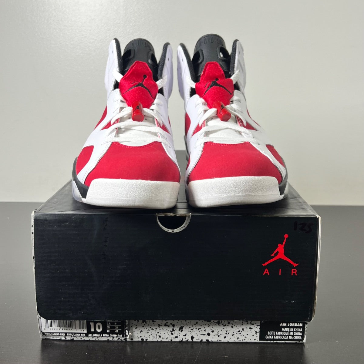 Jordan 6 Retro Carmine (2014) 10 (Lightly Worn Pre-Owned)JordanWhite/Carmine-Black - Image 2