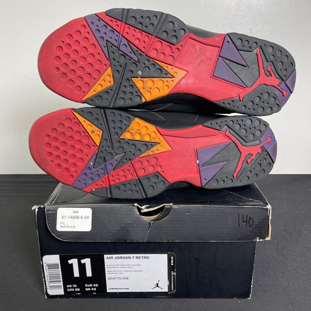Jordan 7 Retro Raptors (2012) 11 (Moderately Worn Pre-Owned)JordanBlack/True Red-Dark Charcoal-Club Purple - Image 5