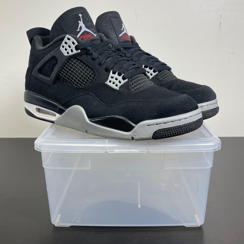 Jordan 4 Retro SE Black Canvas 11.5 (Moderately Worn Pre-Owned)JordanBlack/Light Steel Grey/White/Fire Red - Image 1