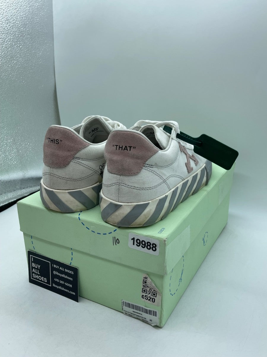 OFF-WHITE Vulc Low Canvas White Light Pink Grey 40 (Moderately Worn Pre-Owned) - Image 5