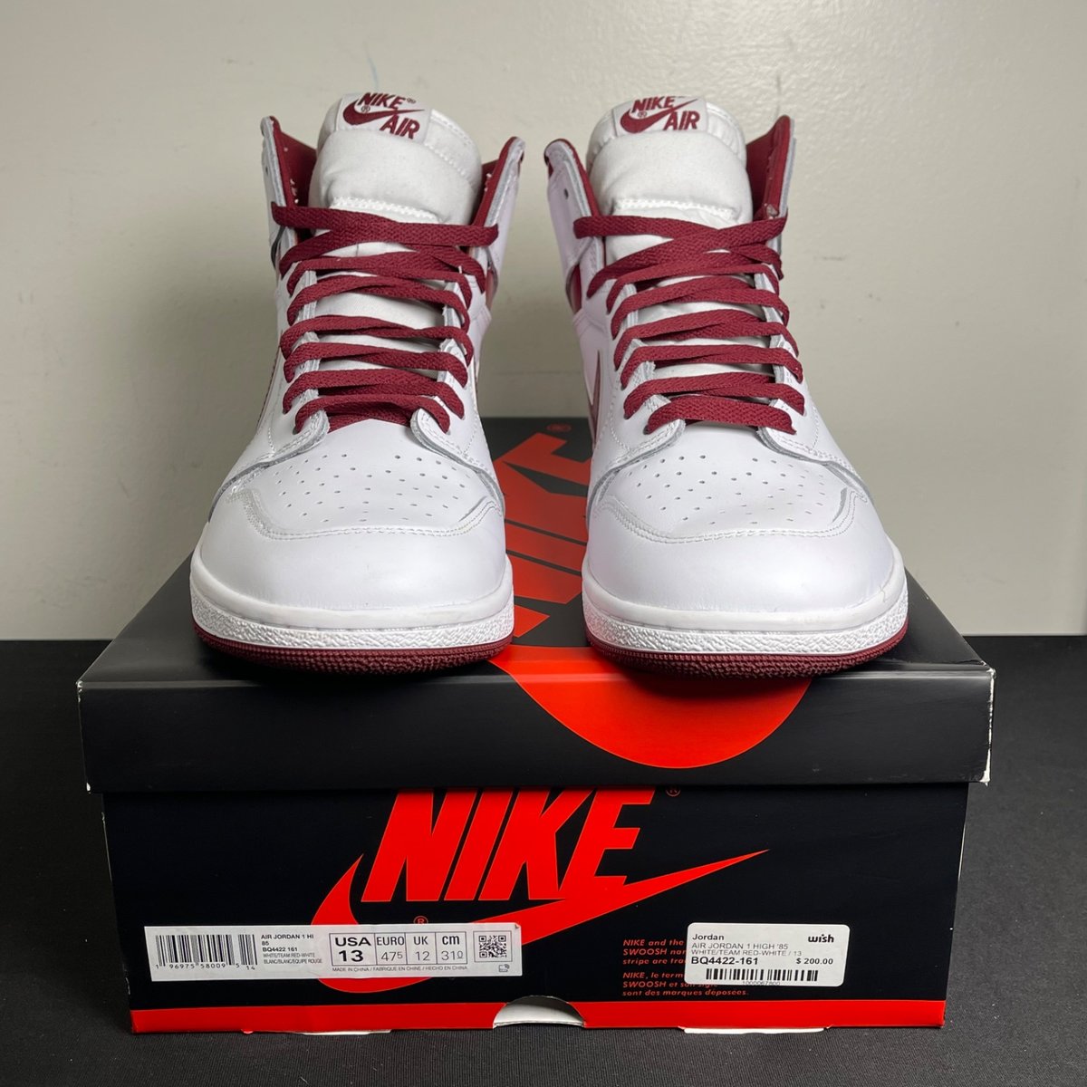 Jordan 1 Retro High '85 OG Metallic Burgundy (Size 13) - aux