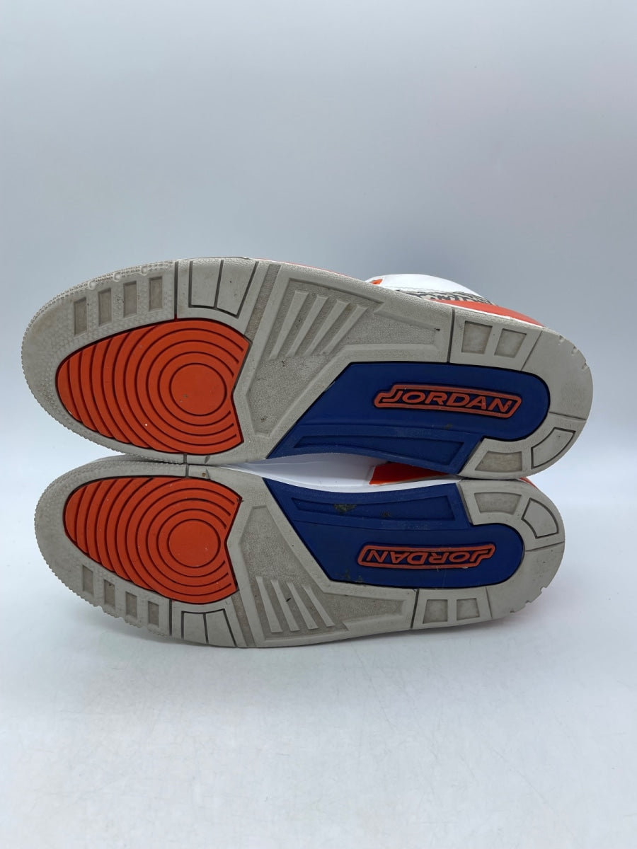 Jordan 3 Retro Knicks 11 (Moderately Worn Pre-Owned)JordanWhite/Old Royal-University Orange-Tech Grey - Image 7