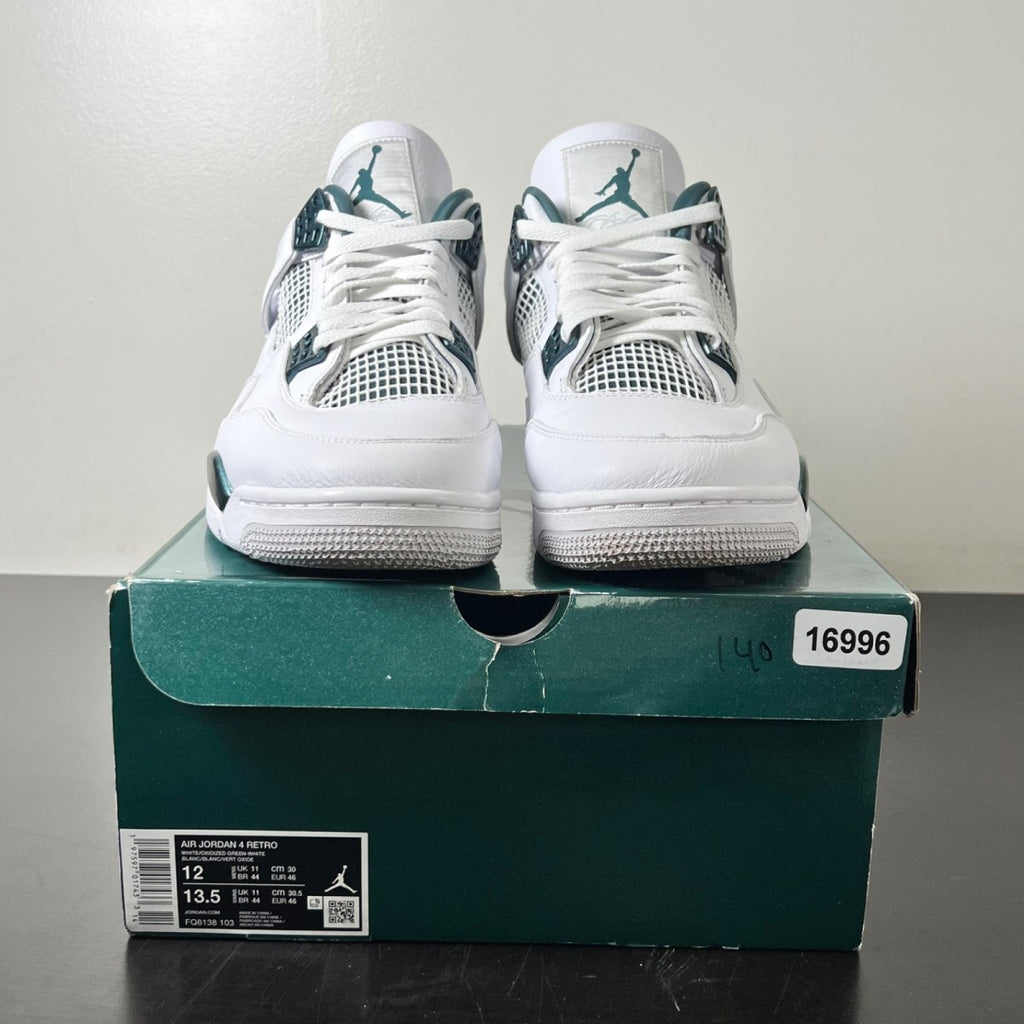 Jordan 4 Retro Oxidized Green 12 (Lightly Worn Pre-Owned)JordanWhite/Oxidized Green/White/Neutral Grey - Image 2