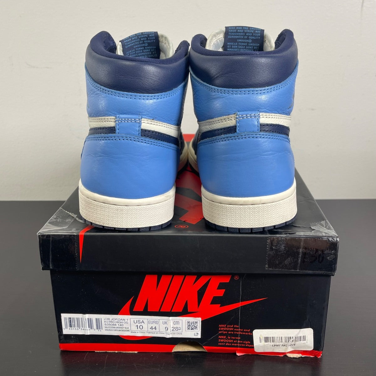 Jordan 1 Retro High Obsidian 10 (Moderately Worn Pre-Owned)JordanSail/Obsidian-University Blue - Image 4