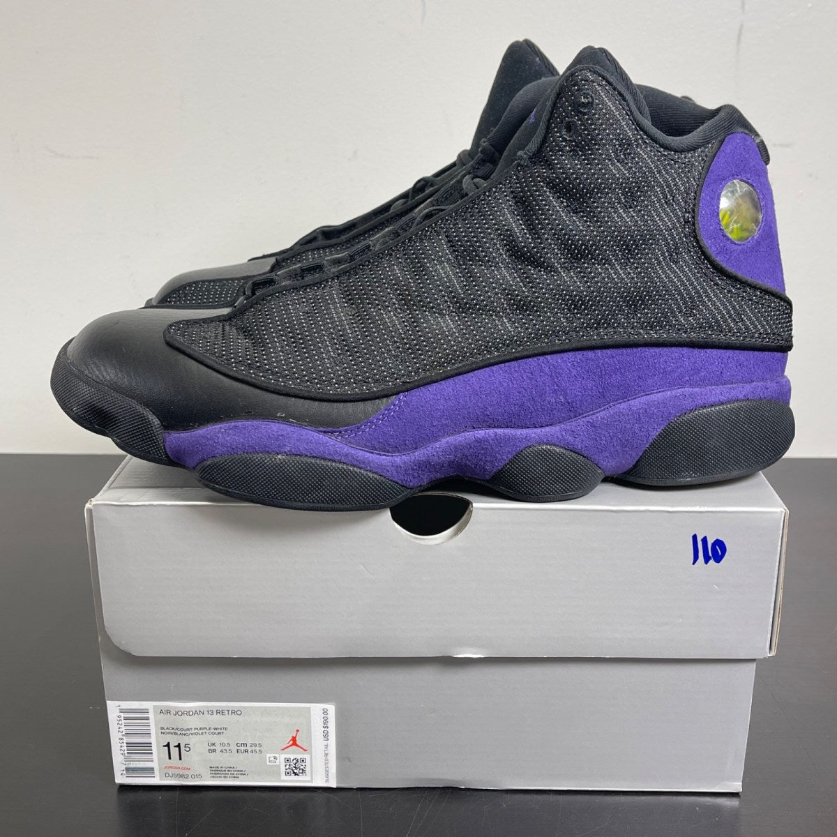 Jordan 13 Retro Court Purple 11.5 (Moderately Worn Pre-Owned)JordanBlack/Court Purple-White - Image 3