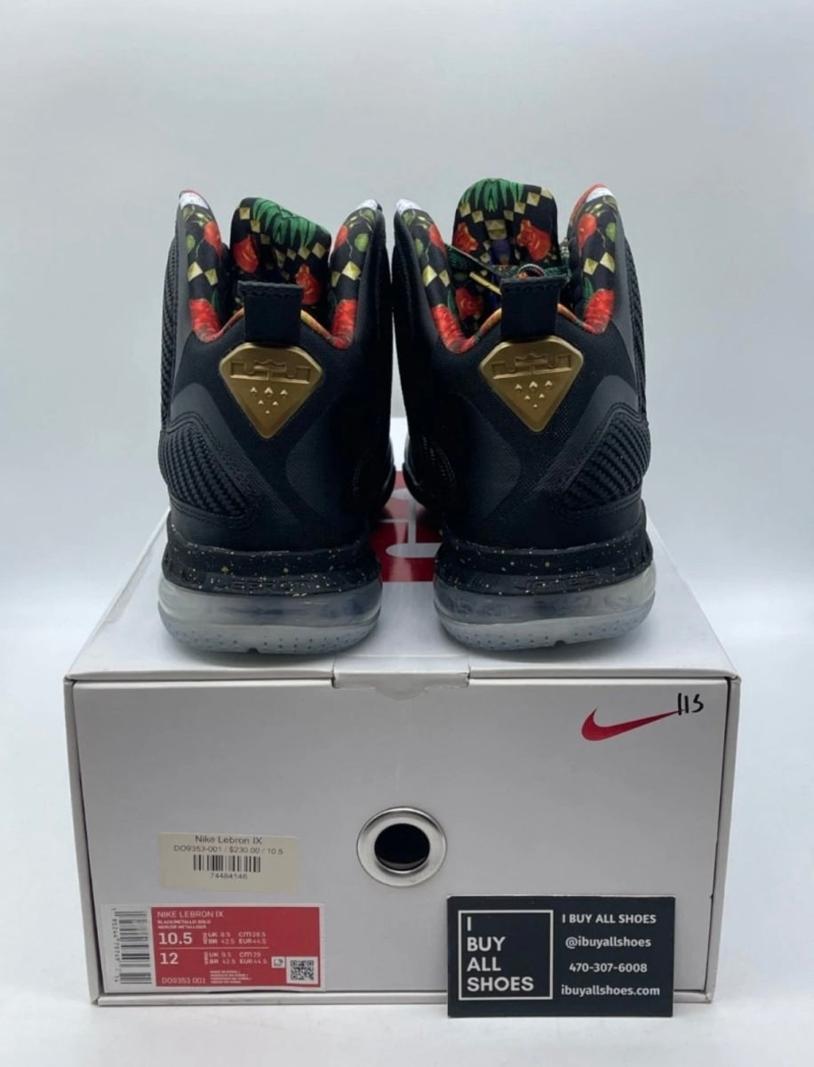 Nike LeBron 9 Watch the Throne (2022) 10.5 (Lightly Worn Pre-Owned)NikeBlack/Metallic Gold - Image 3