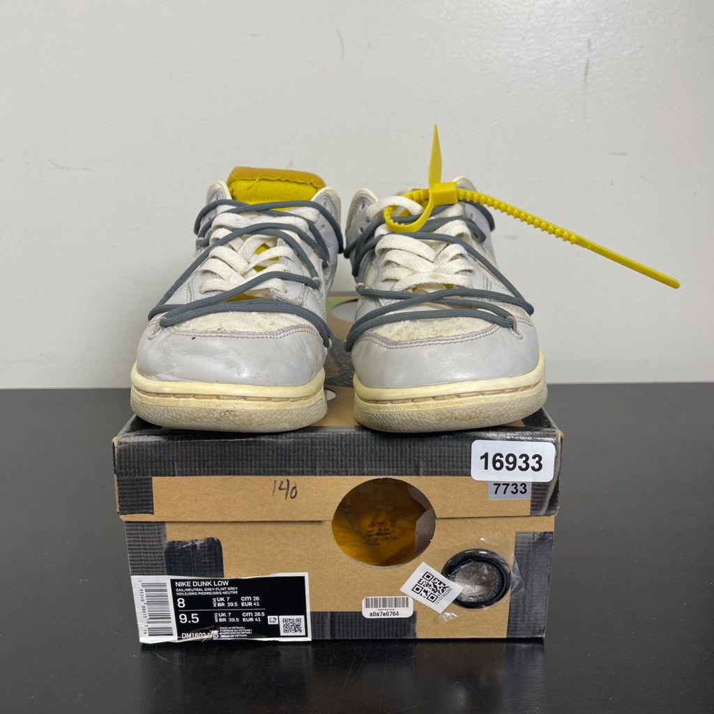 Nike Dunk Low Off-White Lot 41 8 (Moderately Worn Pre-Owned)NikeSail/Neutral Grey-Flint Grey - Image 2