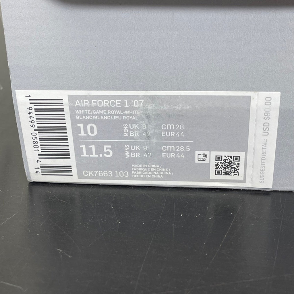 Nike Air Force 1 Low 07 White Royal 10 (Moderately Worn Pre-Owned)NikeWhite/Royal Blue - Image 7