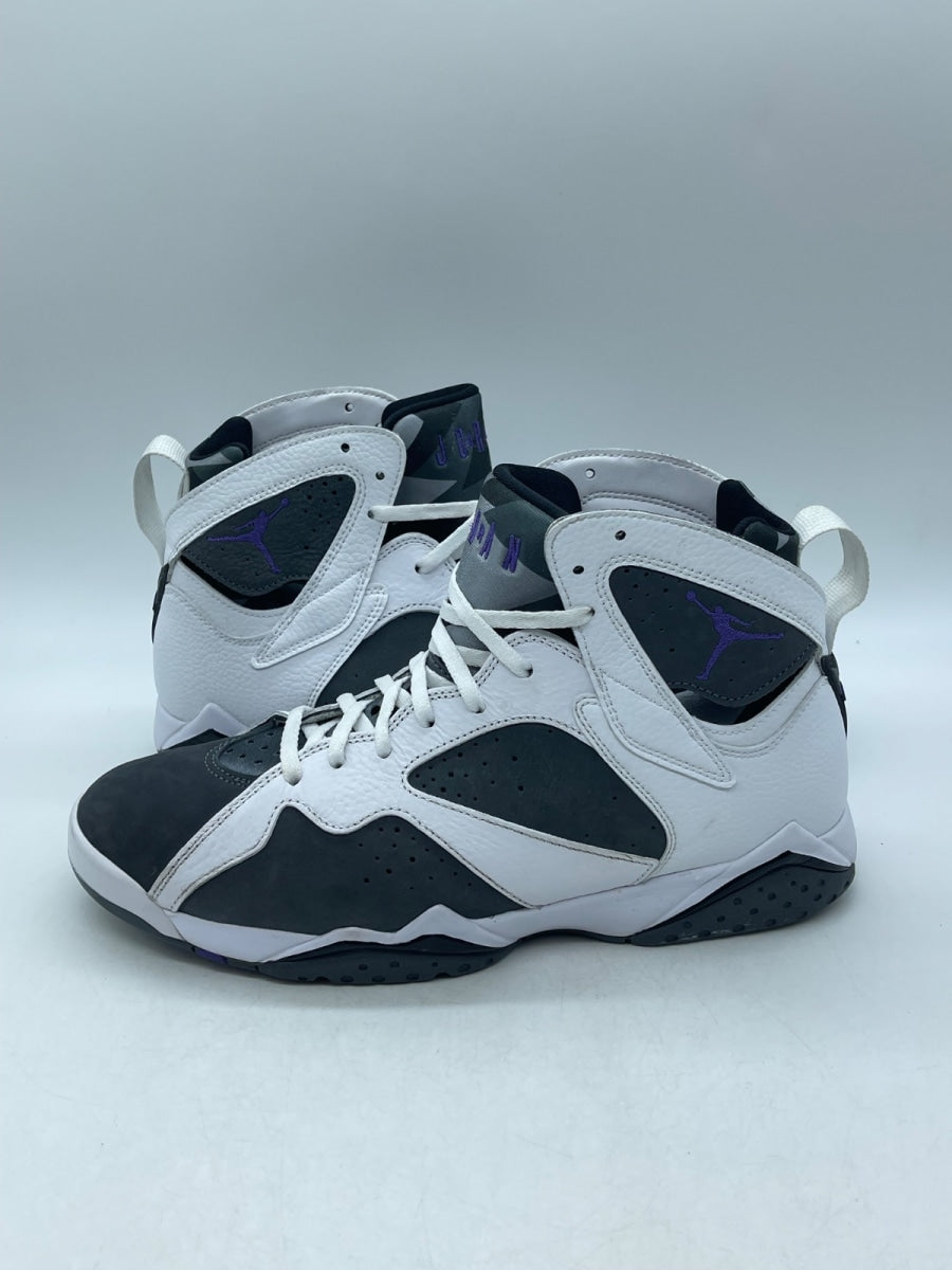 Jordan 7 Retro Flint (2021) 10.5 (Moderately Worn Pre-Owned)JordanWhite/Flint Grey-Black-Varsity Purple - Image 1