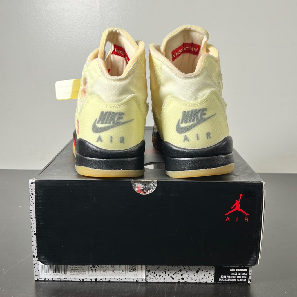 Jordan 5 Retro Off-White Sail 11 (Lightly Worn Pre-Owned)JordanSail/Fire Red-Muslin-Black - Image 5