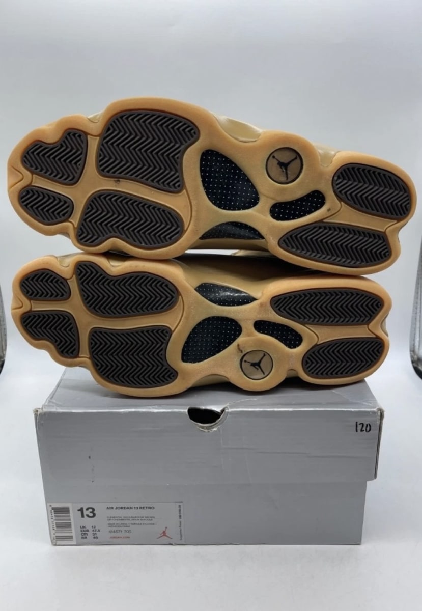 Jordan 13 Retro Wheat 13 (Lightly Worn Pre-Owned)JordanElemental Gold/Baroque Brown-Gum Yellow - Image 7