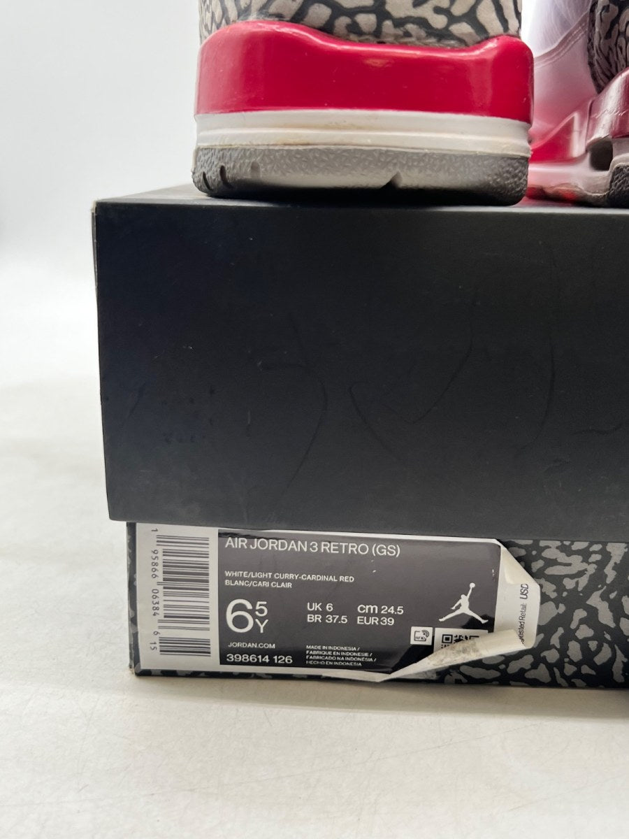 Jordan 3 Retro Cardinal (GS) 6.5Y (Moderately Worn Pre-Owned) - Image 6