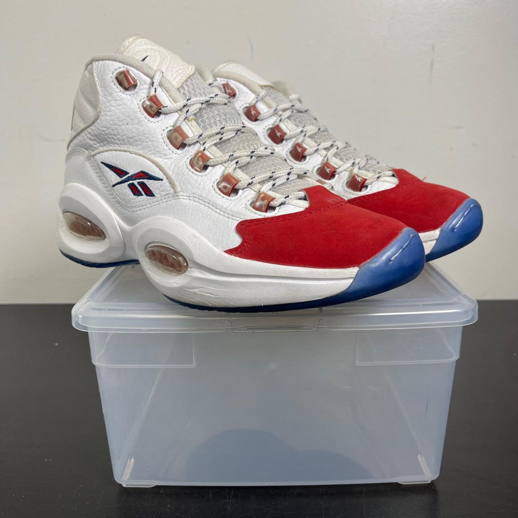 Reebok Question Mid Red Toe 25th Anniversary 9 (Moderately Worn Pre-Owned)ReebokWhite/White-Red - Image 1