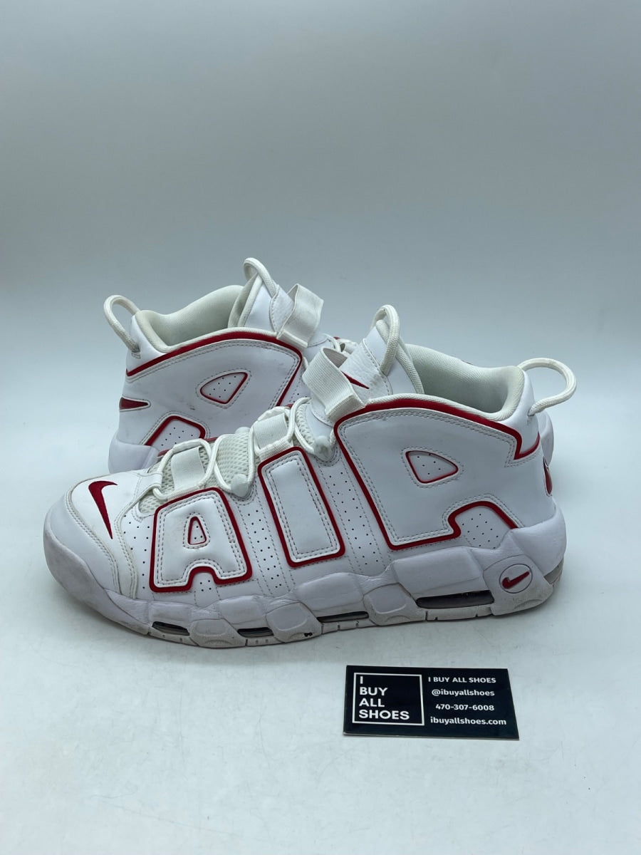 Nike Air More Uptempo White Varsity Red Outline 12 (Moderately Worn Pre-Owned) - Image 1
