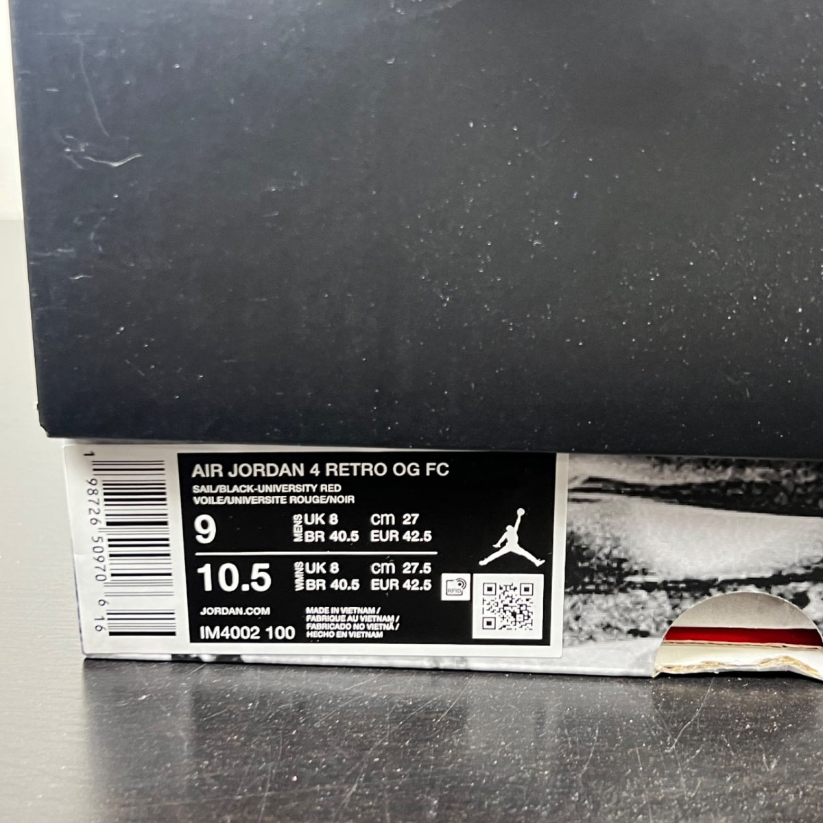 Jordan 4 Retro OG Flight Club 9 (Lightly Worn Pre-Owned)JordanSail/Black/University Red - Image 5