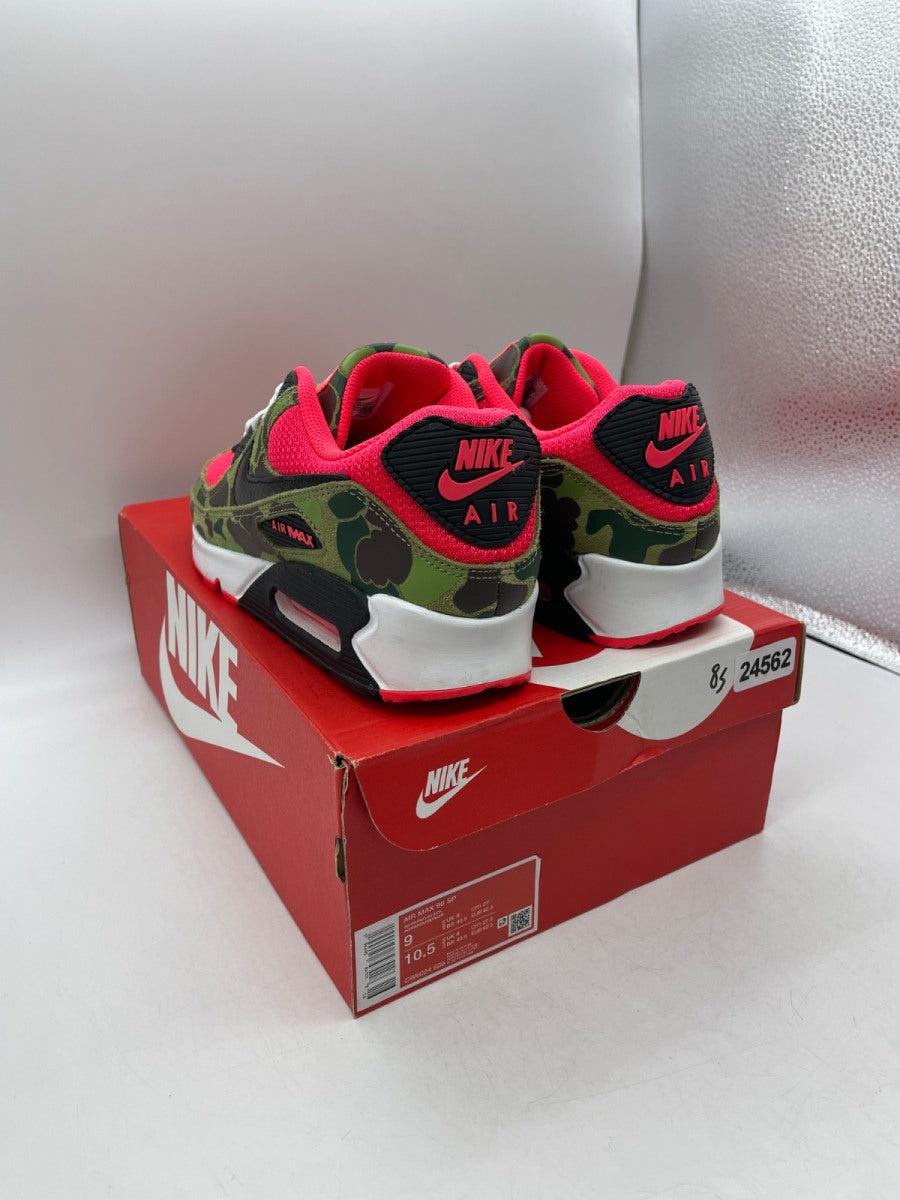 Nike Air Max 90 Reverse Duck Camo 9 (Moderately Worn Pre-Owned)NikeInfrared/Black-Dark Sage-Baroque Brown - Image 4