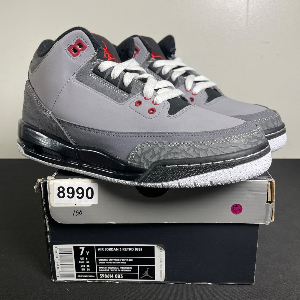 Air Jordan 3 Retro GS 'Stealth' (Size 7) - Image 1