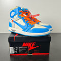 Jordan 1 Retro High Off-White University Blue 10 (Lightly Worn Pre-Owned)JordanWhite/Dark Powder Blue-Cone - Image 1