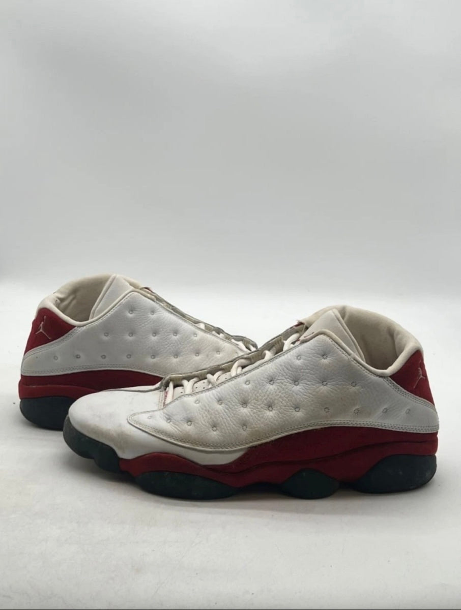Jordan 13 Retro Low Cherry (2005) 13 (Heavily Worn Pre-Owned)JordanWhite/Metallic Silver-Varsity Red-Black - Image 1