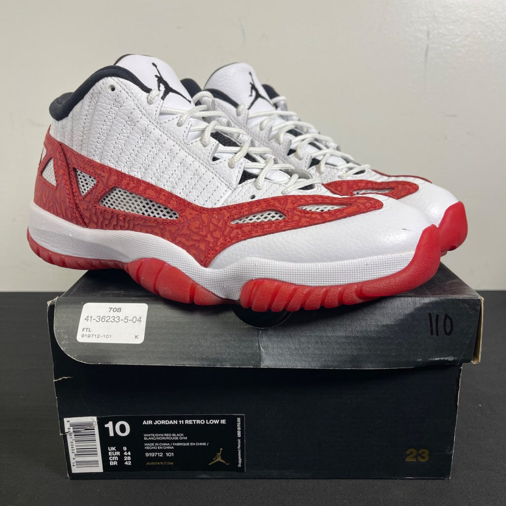 Jordan 11 Retro Low IE White Gym Red (Size 10) - aux