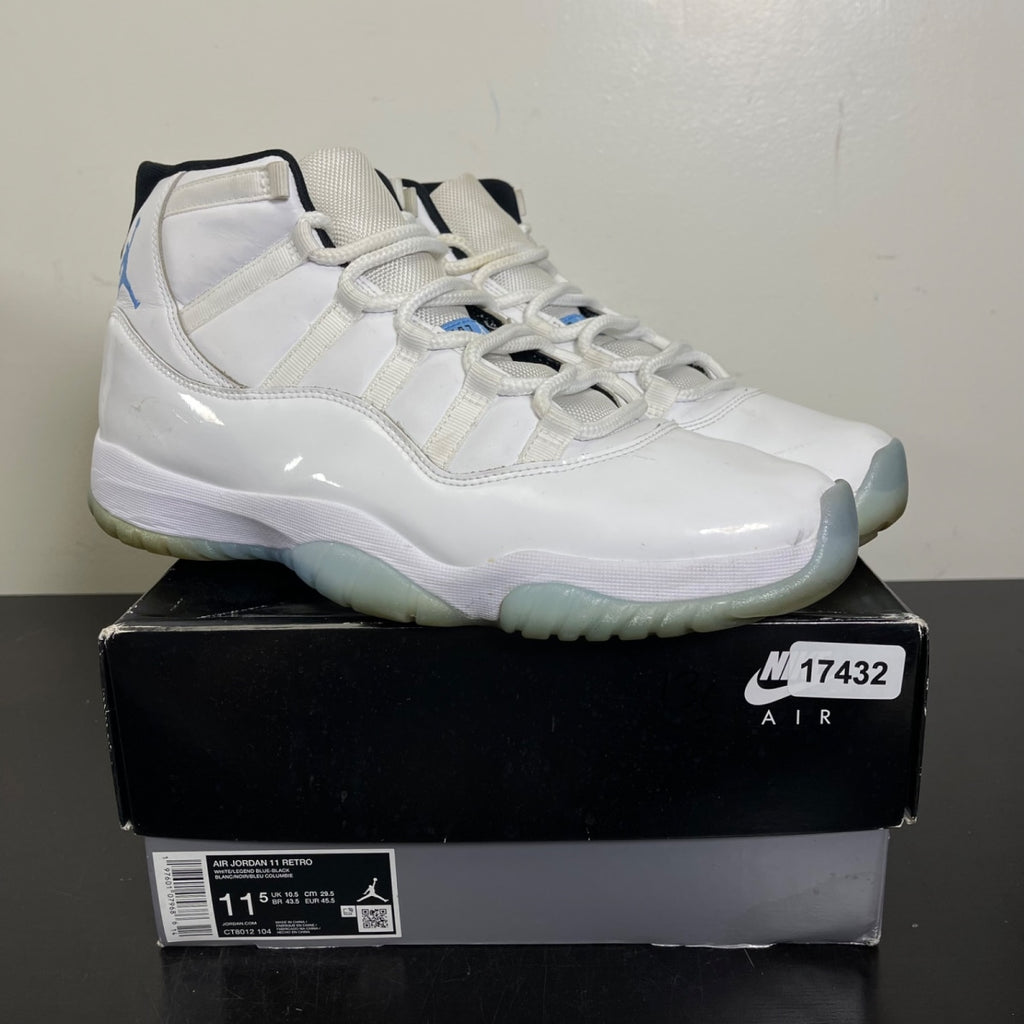 Jordan 11 Retro Legend Blue (2024) 11.5 (Moderately Worn Pre-Owned)JordanWhite/Legend Blue/Black - Image 1