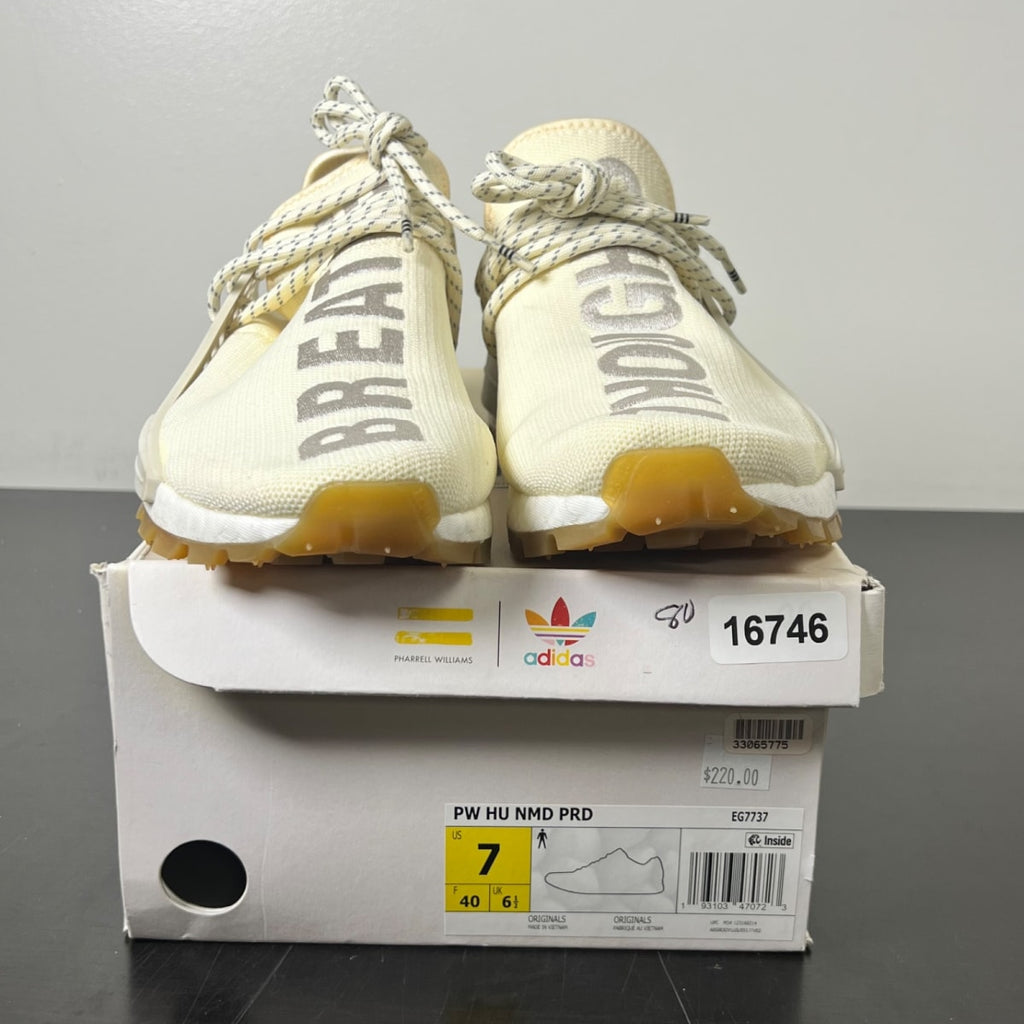 adidas NMD Hu Trail Pharrell Now Is Her Time Cream White 7 (Lightly Worn Pre-Owned)adidasCream White/Raw White/Gum Three - Image 2