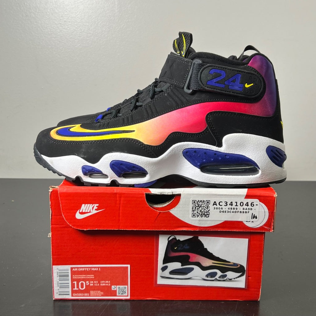 Nike Air Griffey Max 1 Los Angeles 10.5 (Lightly Worn Pre-Owned)NikeBlack/Concord/Yellow Strike - Image 3