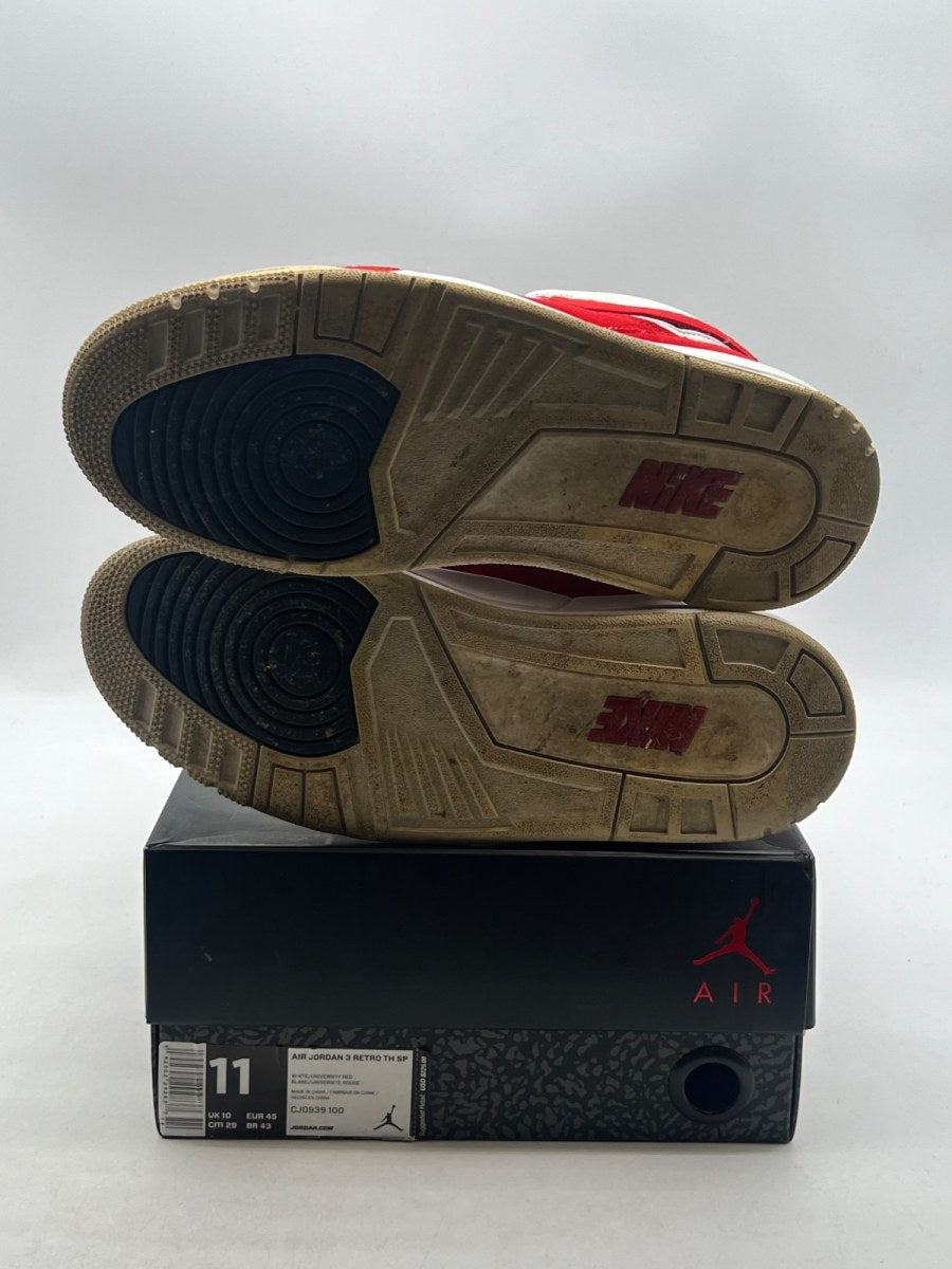 Jordan 3 Retro Tinker White University Red 11 (Heavily Worn Pre-Owned)JordanWhite/University Red-Neutral Grey - Image 8