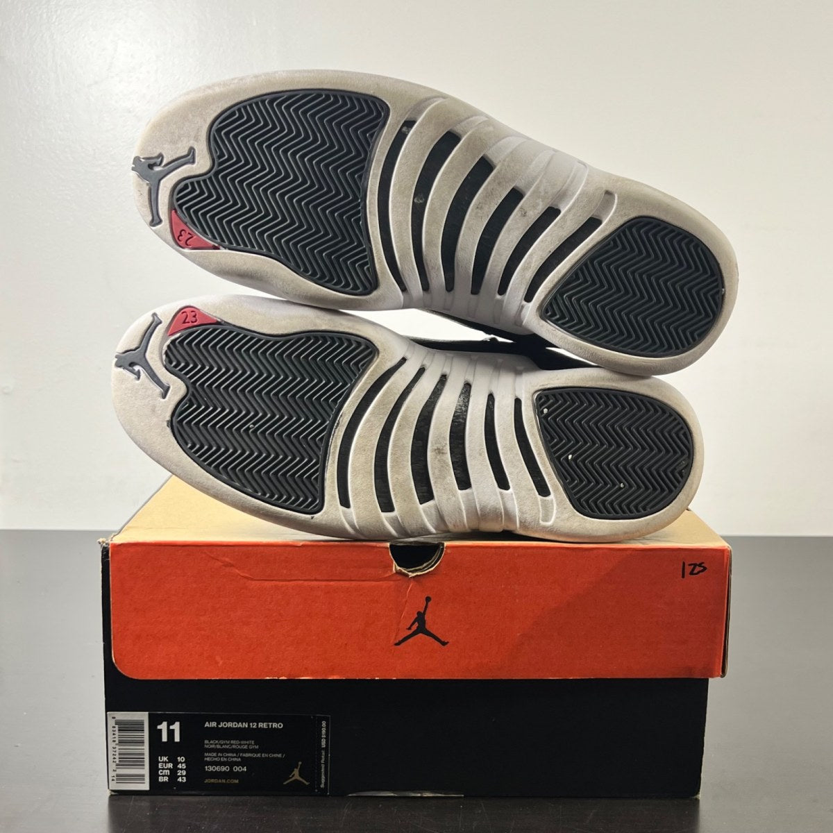 Jordan 12 Retro Nylon 11 (Lightly Worn Pre-Owned)JordanBlack/Gym Red-White - Image 6