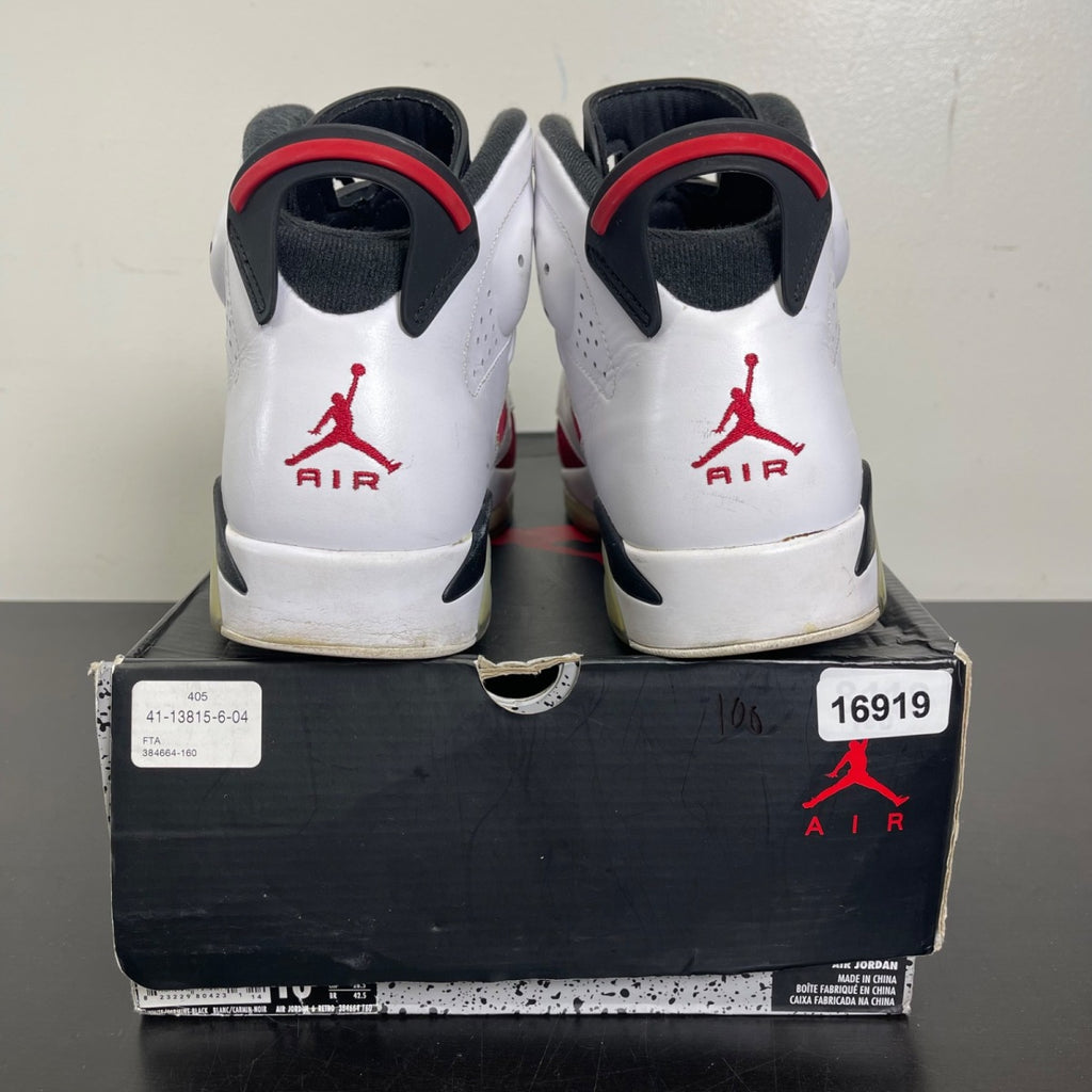 Jordan 6 Retro Carmine (2014) 10.5 (Moderately Worn Pre-Owned)JordanWhite/Carmine-Black - Image 4