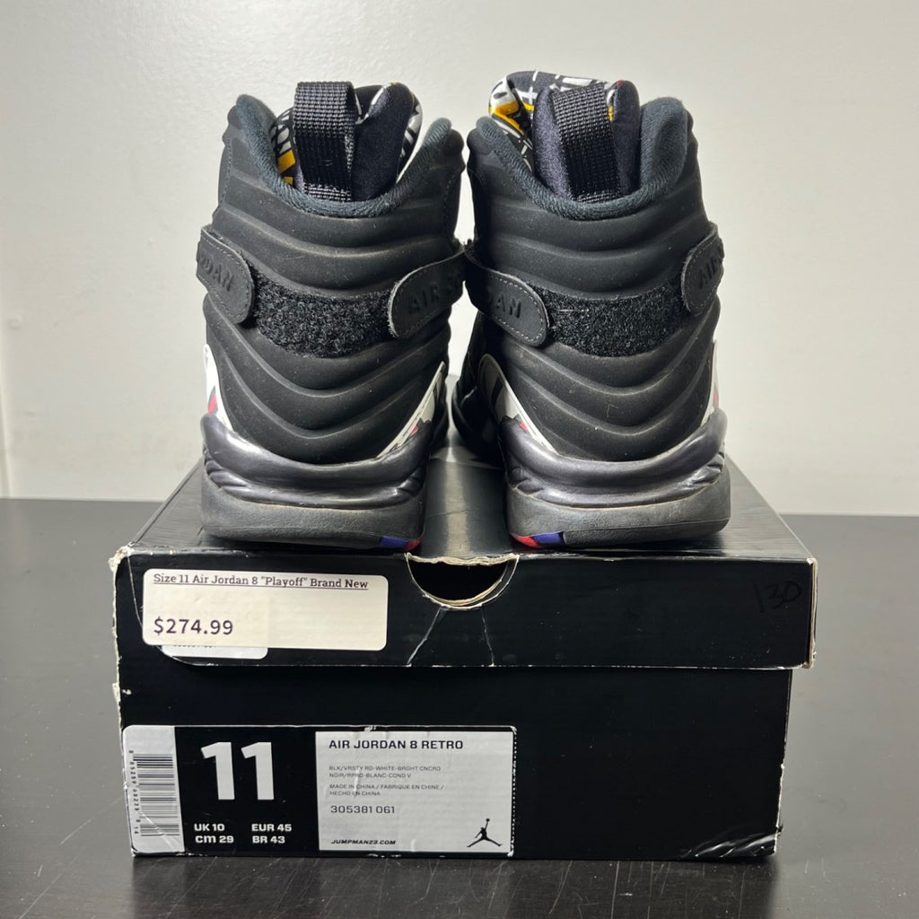 Jordan 8 Retro Playoffs (2013) 11 (Moderately Worn Pre-Owned)JordanBlack/True Red-White - Image 4