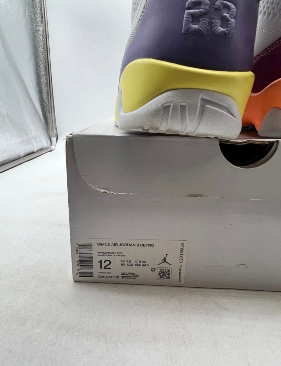 Jordan 9 Retro Change The World (Women's) 12W (Lightly Worn Pre-Owned)JordanWhite/Multi-Color-White - Image 6