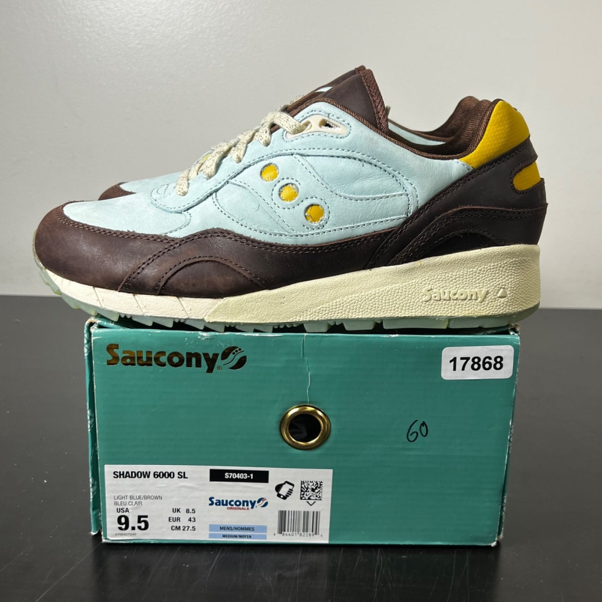 Saucony Shadow 6000 Oktoberfest (2018) 9.5 (Lightly Worn Pre-Owned)SauconyLight Blue/Brown - Image 3