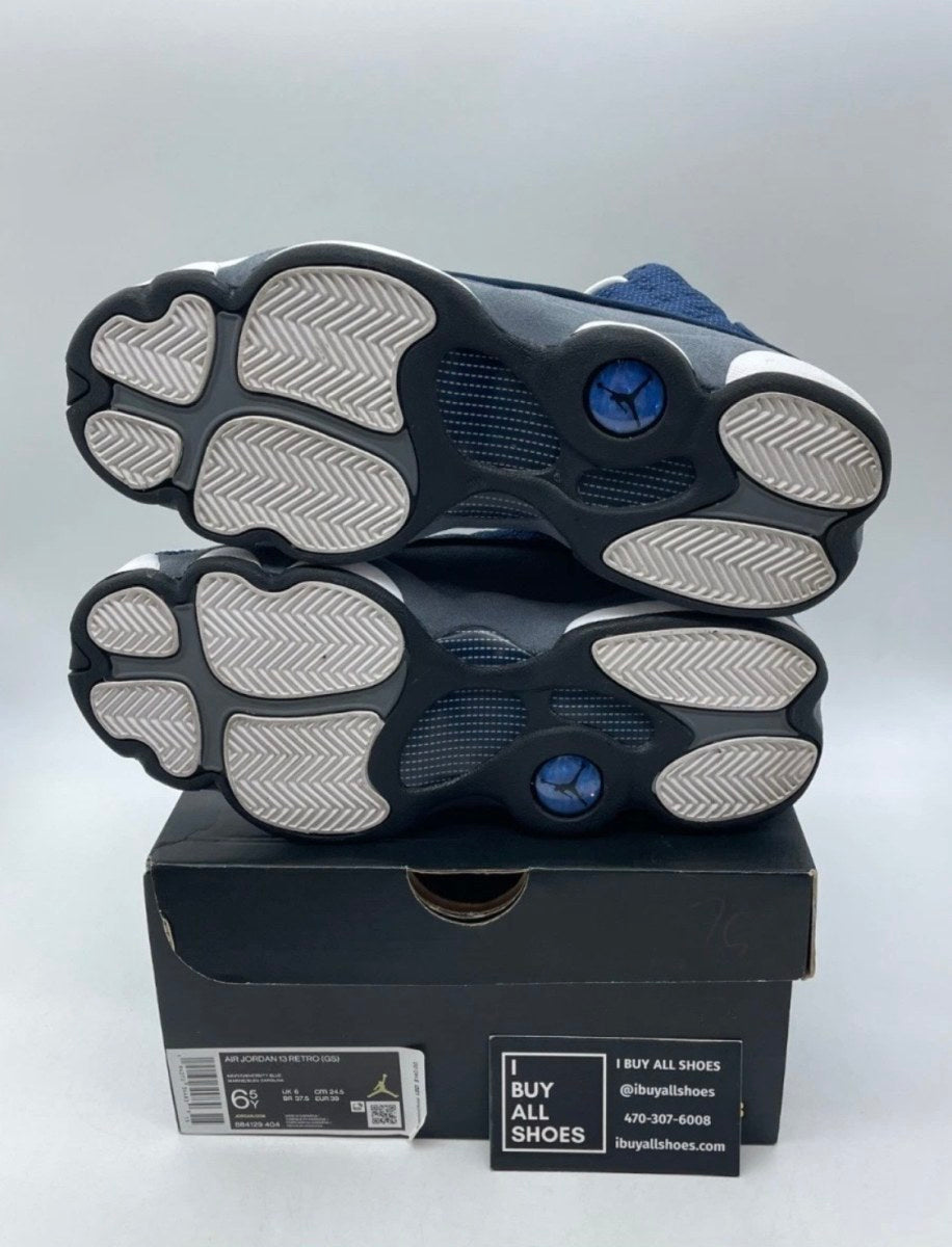 Jordan 13 Retro Flint (2020) (GS) 6Y (Lightly Worn Pre-Owned)JordanNavy/Flint Grey-White-University Blue - Image 7