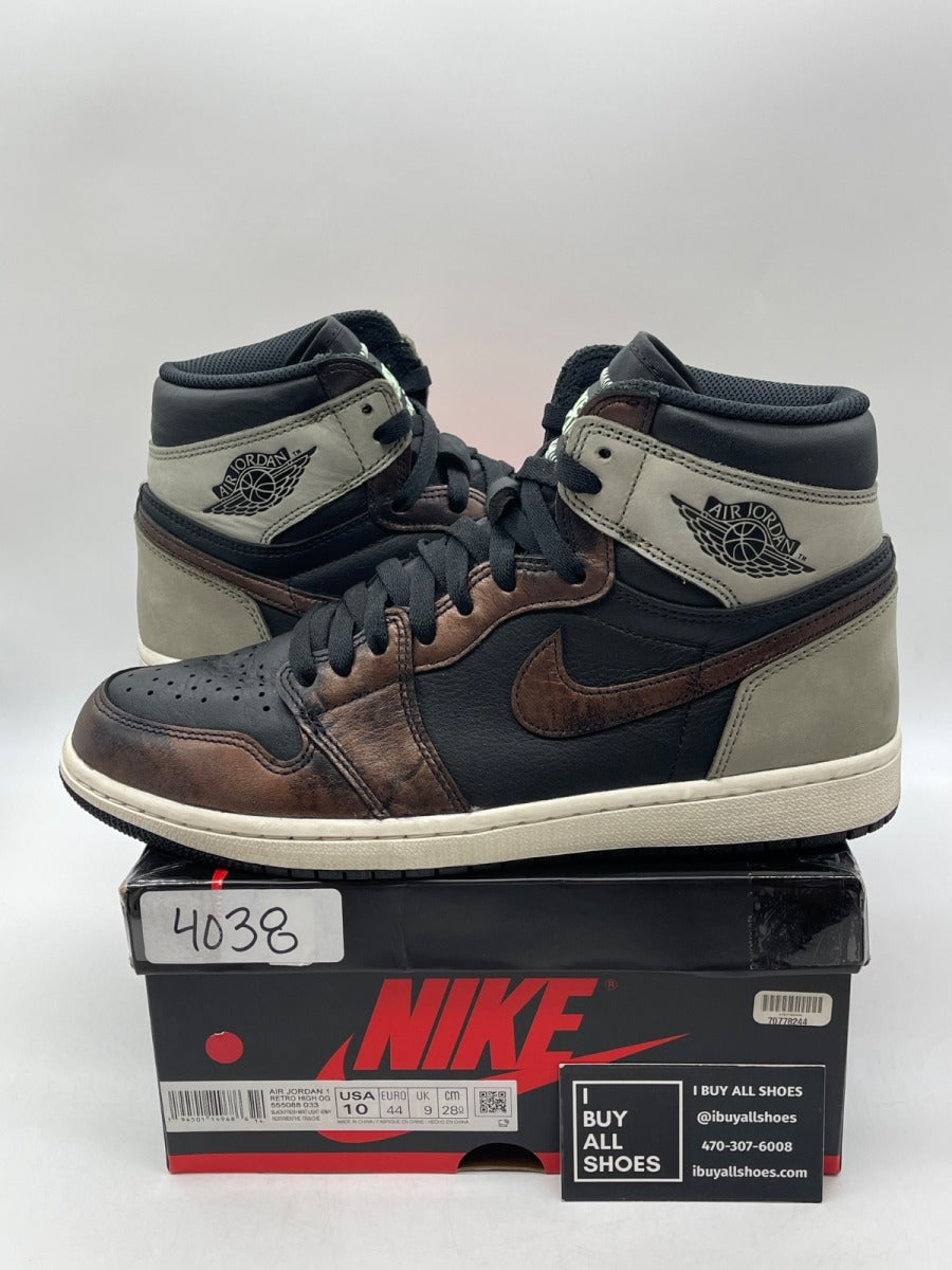 Jordan 1 Retro High Light Army Rust Shadow Patina 10 (Moderately Worn Pre-Owned) - Image 1
