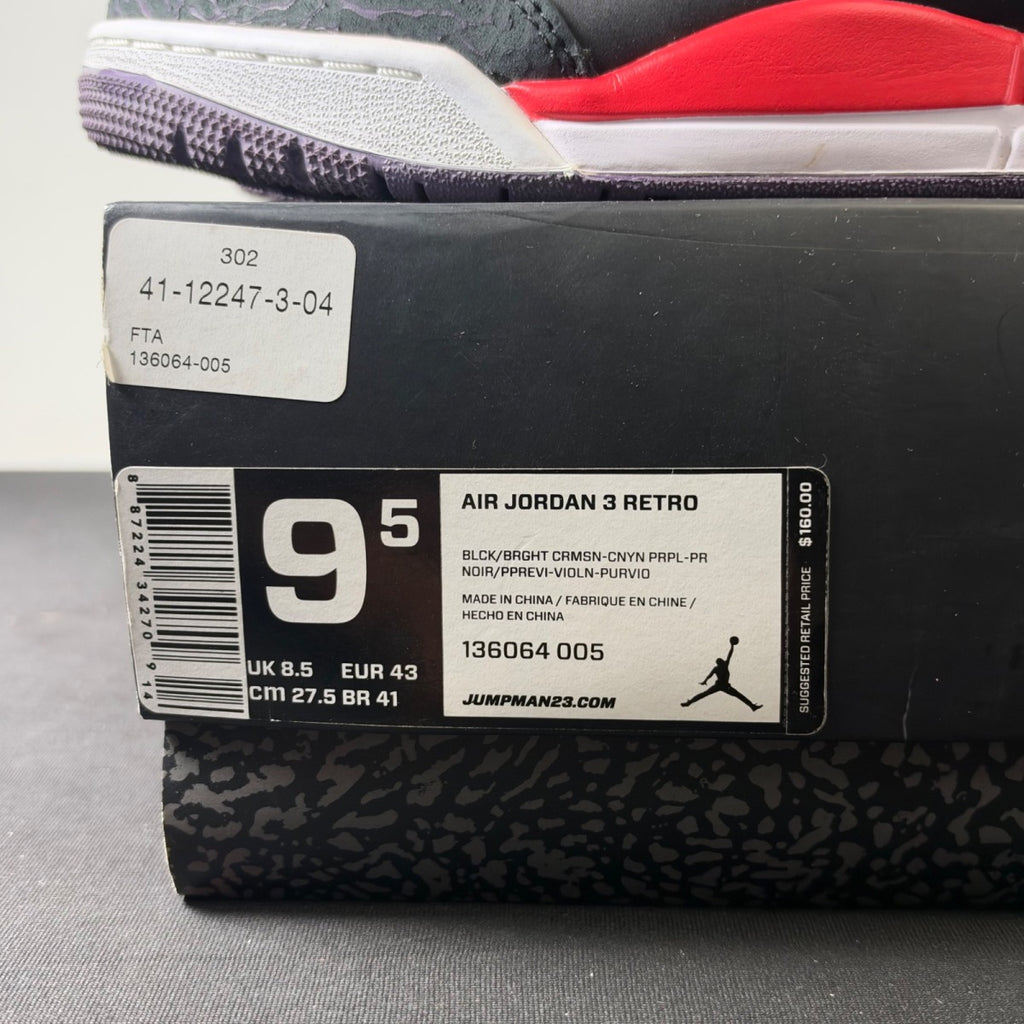Jordan 3 Retro Crimson (Size 9.5) - Image 4