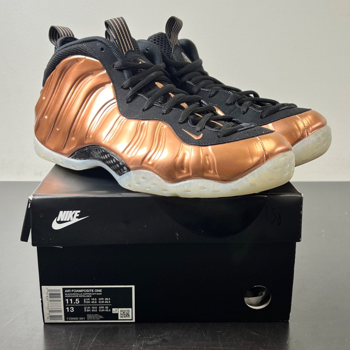 Nike Air Foamposite One Copper (2024) 11.5 (Lightly Worn Pre-Owned)NikeBlack/Metallic Copper/Off Noir - Image 1
