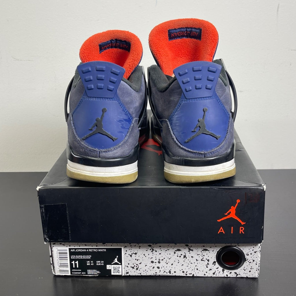 Jordan 4 Retro Winterized Loyal Blue 11 (Moderately Worn Pre-Owned)JordanLoyal Blue/White-Habanero Red-Black - Image 4